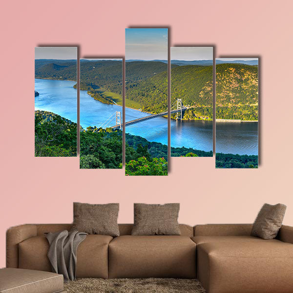 The Bear Mountain Bridge, ceremonially named the Purple Heart multi panel canvas wall art
