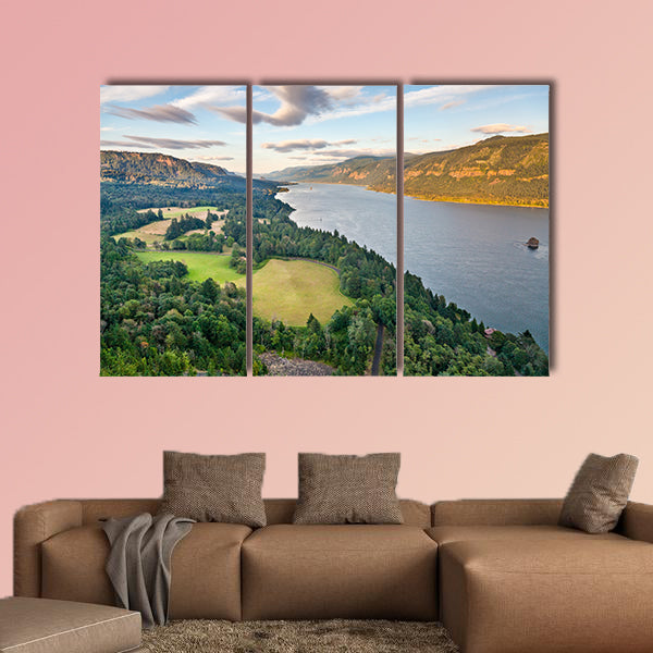 A beautiful view of the Columbia River Gorge multi panel canvas wall