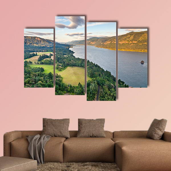 A beautiful view of the Columbia River Gorge multi panel canvas wall