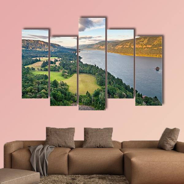 A beautiful view of the Columbia River Gorge multi panel canvas wall