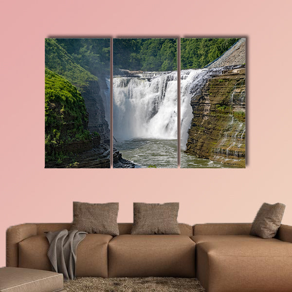 Waterfalls in Letchworth State Park, New York multi panel canvas wall art