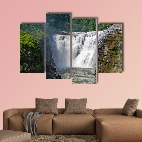 Waterfalls in Letchworth State Park, New York multi panel canvas wall art