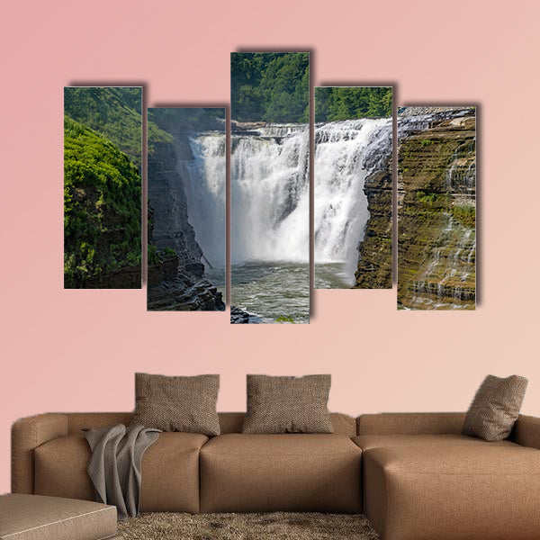 Waterfalls in Letchworth State Park, New York multi panel canvas wall art