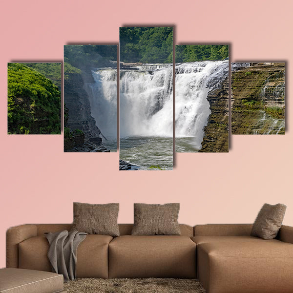 Waterfalls in Letchworth State Park, New York multi panel canvas wall art