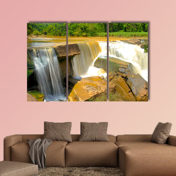 Waterfalls background, Namtok Kaeng Sopha is a waterfall in Thailand multi panel canvas wall