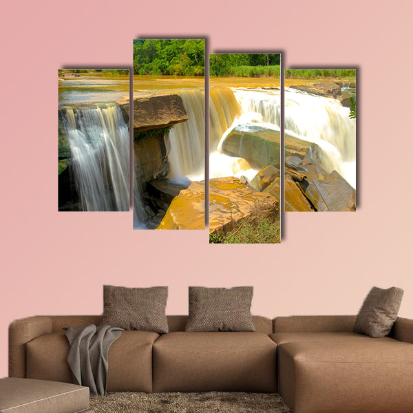 Waterfalls background, Namtok Kaeng Sopha is a waterfall in Thailand multi panel canvas wall