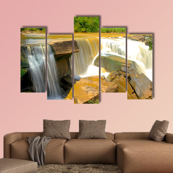 Waterfalls background, Namtok Kaeng Sopha is a waterfall in Thailand multi panel canvas wall