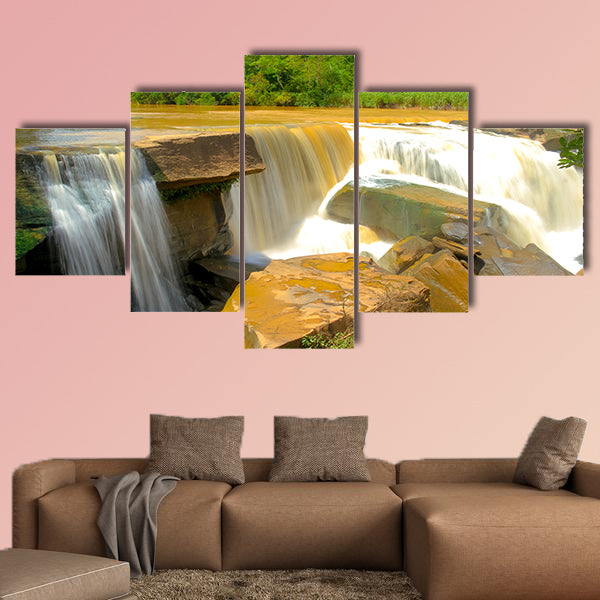 Waterfalls background, Namtok Kaeng Sopha is a waterfall in Thailand multi panel canvas wall