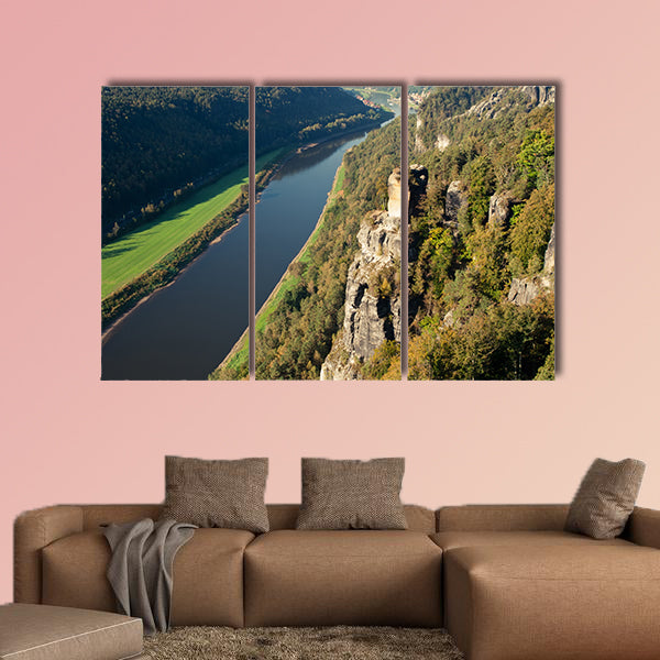 View of a beautiful autumn landscape in Czech-Saxony Switzerland