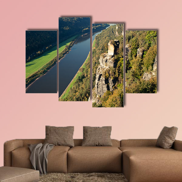 View of a beautiful autumn landscape in Czech-Saxony Switzerland