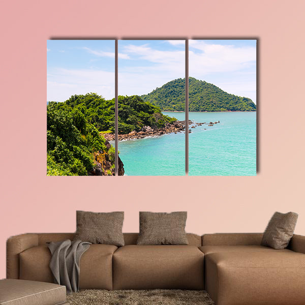 Island and clean sea at Nang Phaya Hill Scenic Point multi panel canvas wall