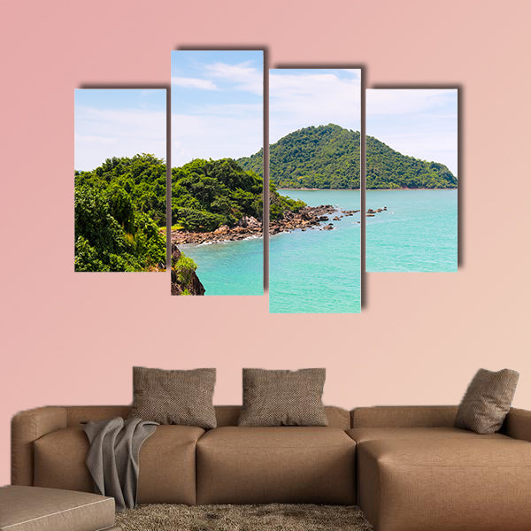 Island and clean sea at Nang Phaya Hill Scenic Point multi panel canvas wall