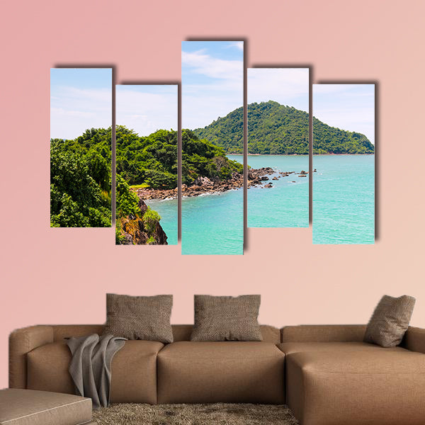 Island and clean sea at Nang Phaya Hill Scenic Point multi panel canvas wall