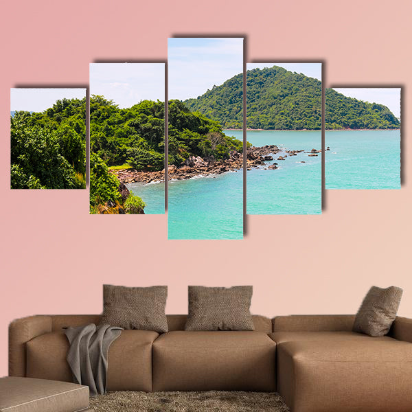 Island and clean sea at Nang Phaya Hill Scenic Point multi panel canvas wall
