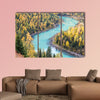 Beautiful xinjiang kanas autumn landscape of charming moon bay, China multi panel canvas wall