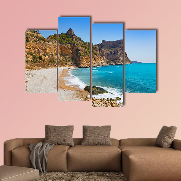 Cala del Moraig beach in Benitachell of Alicante at Spain multi panel canvas wall