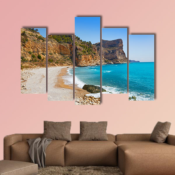 Cala del Moraig beach in Benitachell of Alicante at Spain multi panel canvas wall
