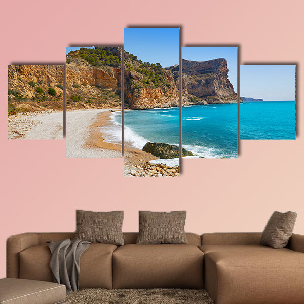 Cala del Moraig beach in Benitachell of Alicante at Spain multi panel canvas wall