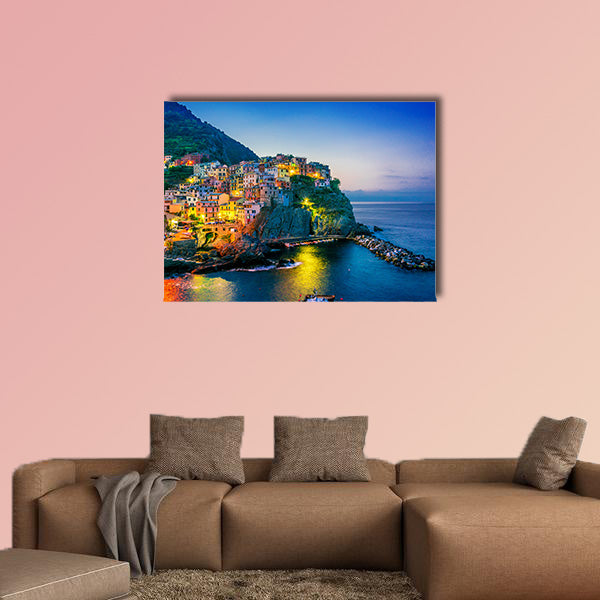 Picturesque town of Manarola, in the province of La Spezia, Liguria, Italy multi panel canvas wall