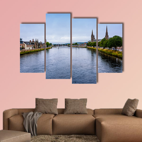 The River Ness, as it runs through the city of Inverness, the cultural wall art
