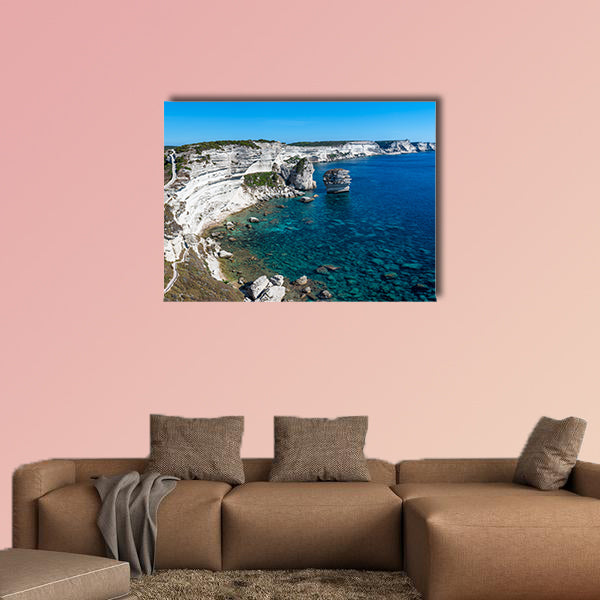 Panoramic view of the Cliffs of Bonifacio and the Grain de Sable wall art