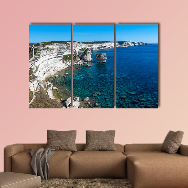 Panoramic view of the Cliffs of Bonifacio and the Grain de Sable wall art