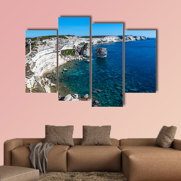 Panoramic view of the Cliffs of Bonifacio and the Grain de Sable wall art