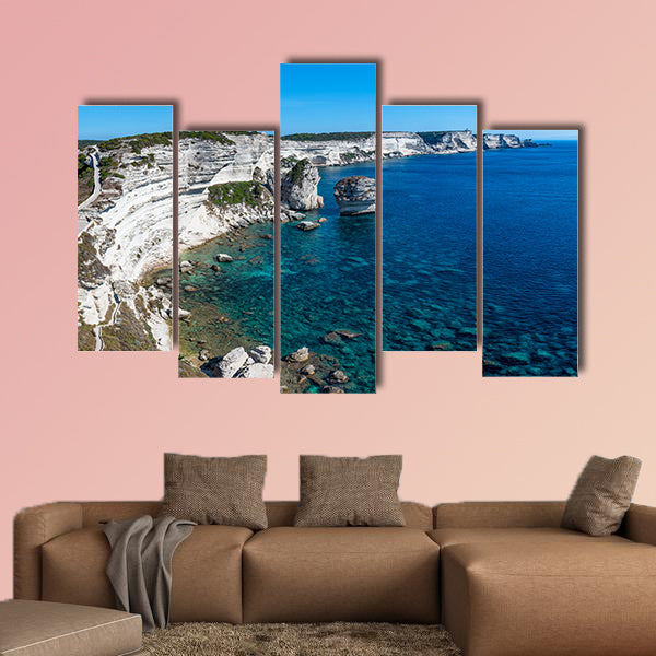Panoramic view of the Cliffs of Bonifacio and the Grain de Sable wall art