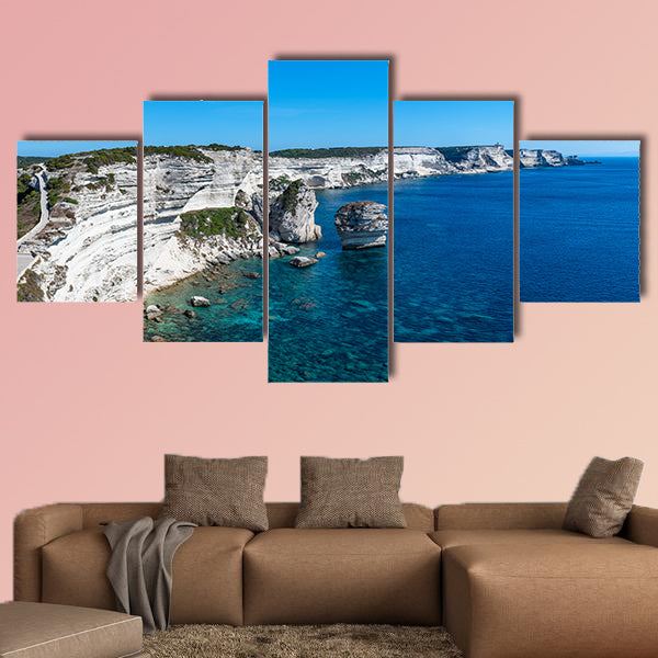 Panoramic view of the Cliffs of Bonifacio and the Grain de Sable wall art
