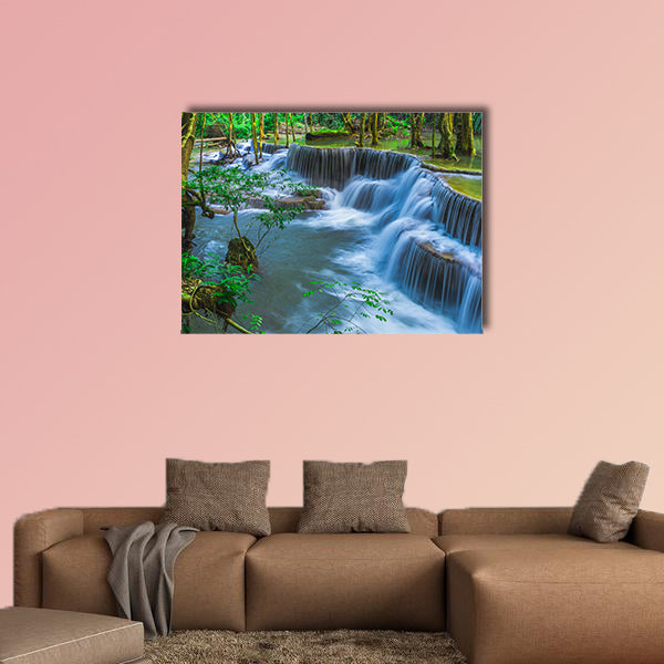 Beautiful natural of Huay Mae Khamin waterfall, Kanchanaburi wall art