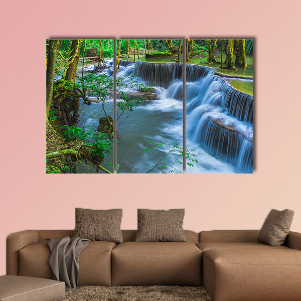 Beautiful natural of Huay Mae Khamin waterfall, Kanchanaburi wall art