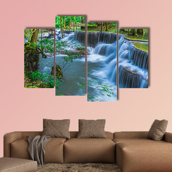 Beautiful natural of Huay Mae Khamin waterfall, Kanchanaburi wall art