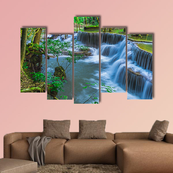 Beautiful natural of Huay Mae Khamin waterfall, Kanchanaburi wall art