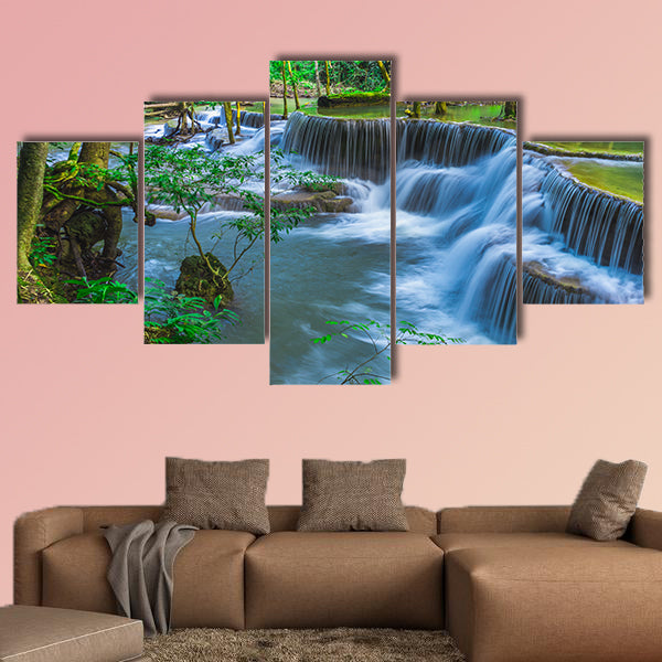 Beautiful natural of Huay Mae Khamin waterfall, Kanchanaburi wall art