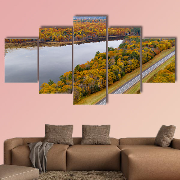 A big semi truck rig enjoys fall color in New England wall art