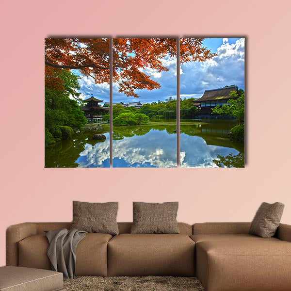 Beautiful Japanese Garden near Heian Shrine multi panel canvas wall art