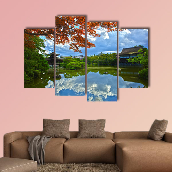 Beautiful Japanese Garden near Heian Shrine multi panel canvas wall art