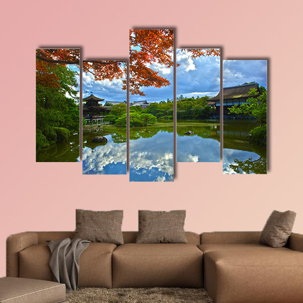 Beautiful Japanese Garden near Heian Shrine multi panel canvas wall art