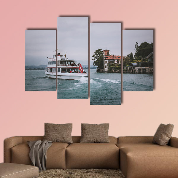 View on Oberhofen Castle multi panel canvas wall art