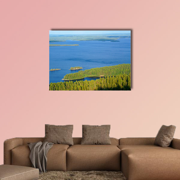 View of the lake Pielinen with many small islands in national wall art