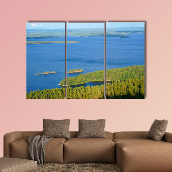 View of the lake Pielinen with many small islands in national wall art