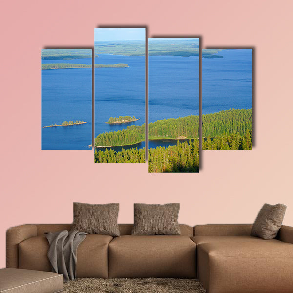 View of the lake Pielinen with many small islands in national wall art