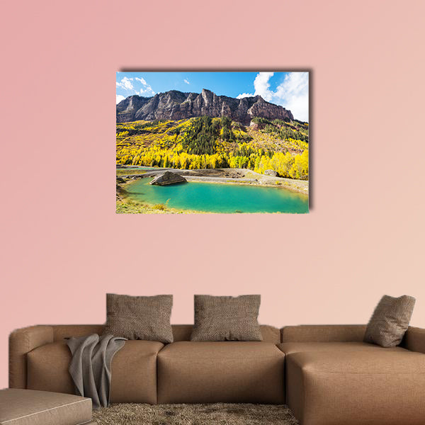 Colorful yellow autumn in Colorado, United States. Fall season wall art