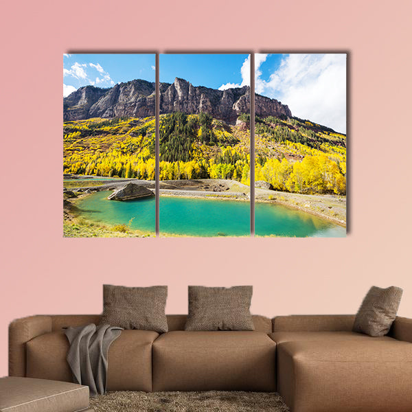 Colorful yellow autumn in Colorado, United States. Fall season wall art