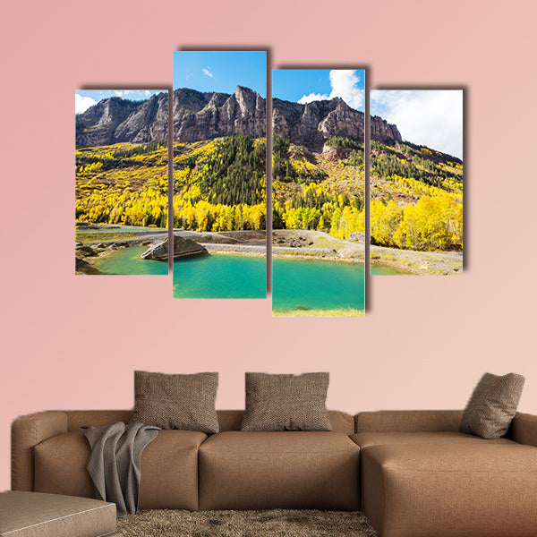 Colorful yellow autumn in Colorado, United States. Fall season wall art