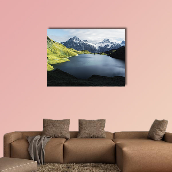 Picturesque view on Bachalpsee lake in Swiss Alps mountains wall art