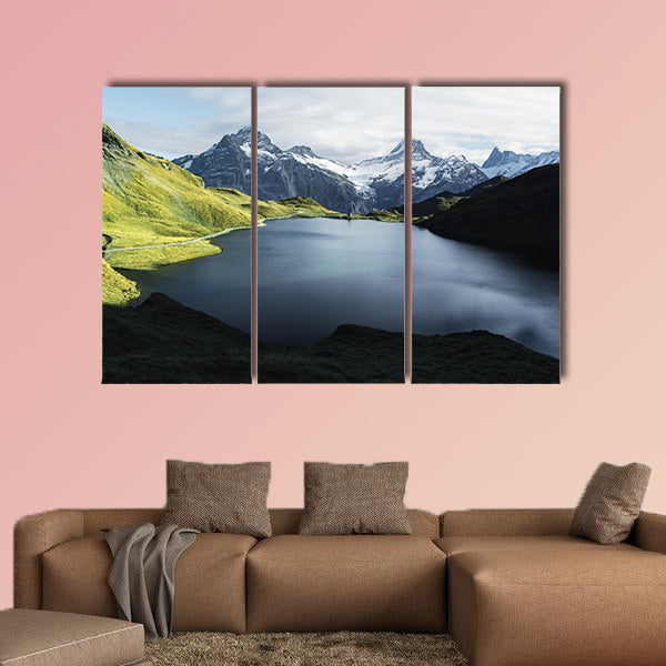 Picturesque view on Bachalpsee lake in Swiss Alps mountains wall art