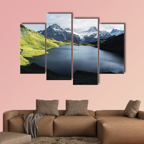 Picturesque view on Bachalpsee lake in Swiss Alps mountains wall art