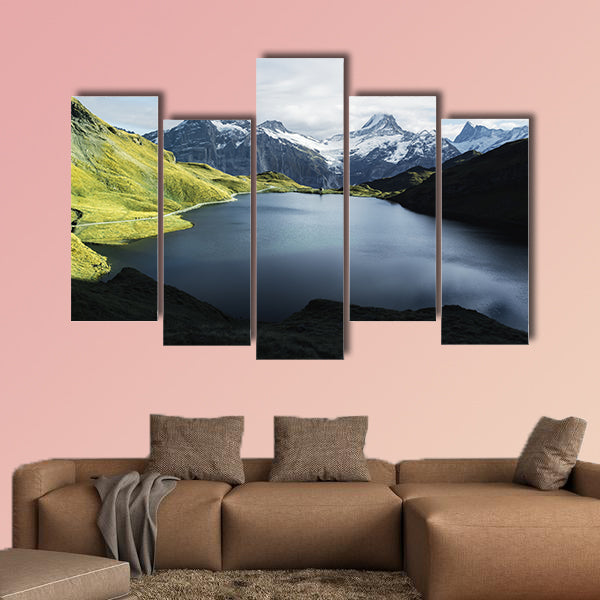 Picturesque view on Bachalpsee lake in Swiss Alps mountains wall art
