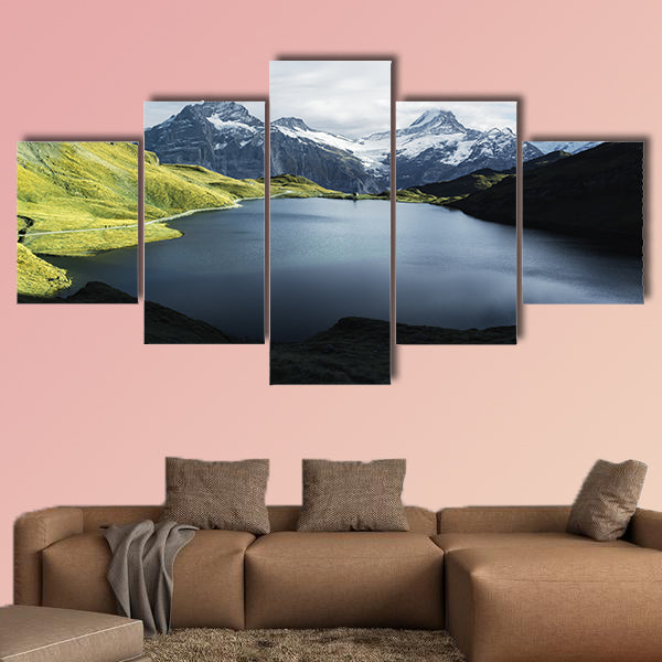Picturesque view on Bachalpsee lake in Swiss Alps mountains wall art
